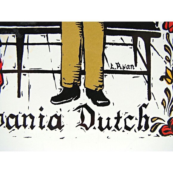 Designed Tiles NY Pennsylvania Dutch Cooking Couple Decorative Tile Trivet MCM - Picture 6 of 9